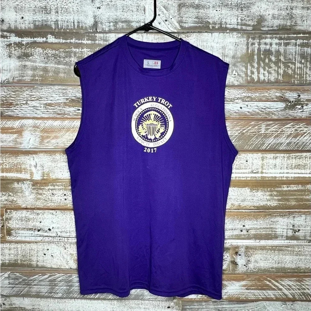 A4.com men's sleeveless, athletic purple‎ T-shirt L